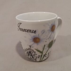 12oz Month of April Ceramic Mug All Over Design : Flower & Birthstone Meanings